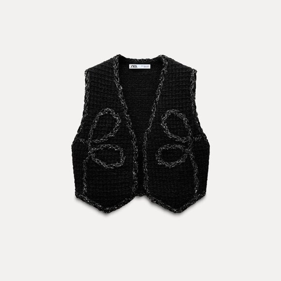 Zara Metallic Thread Knit Vest Top NWOT Size Small - Picture 2 of 8